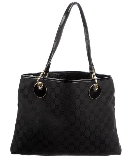 GUCCI Monogram Medium Eclipse Tote Black 